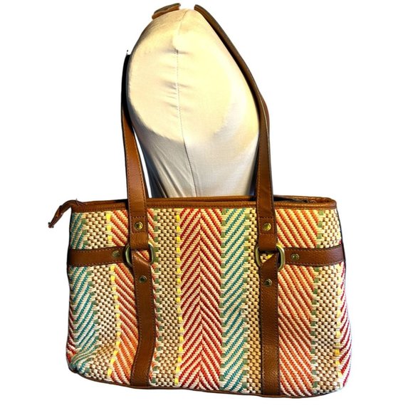 Caribbean Joe Handbags - Caribbean Joe Purse Shoulder Bag Zip Closure Woven Purse